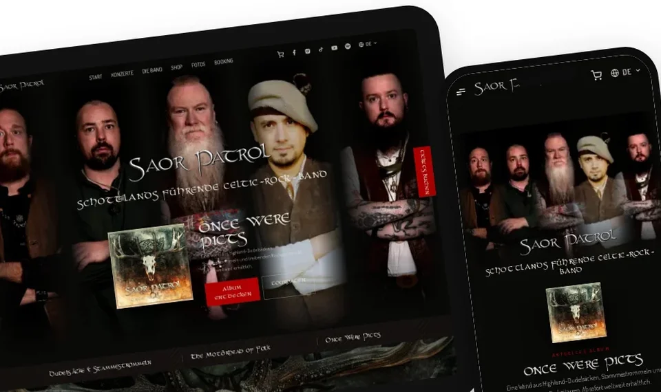 Website Saor Patrol auf Tablet und Smartphone