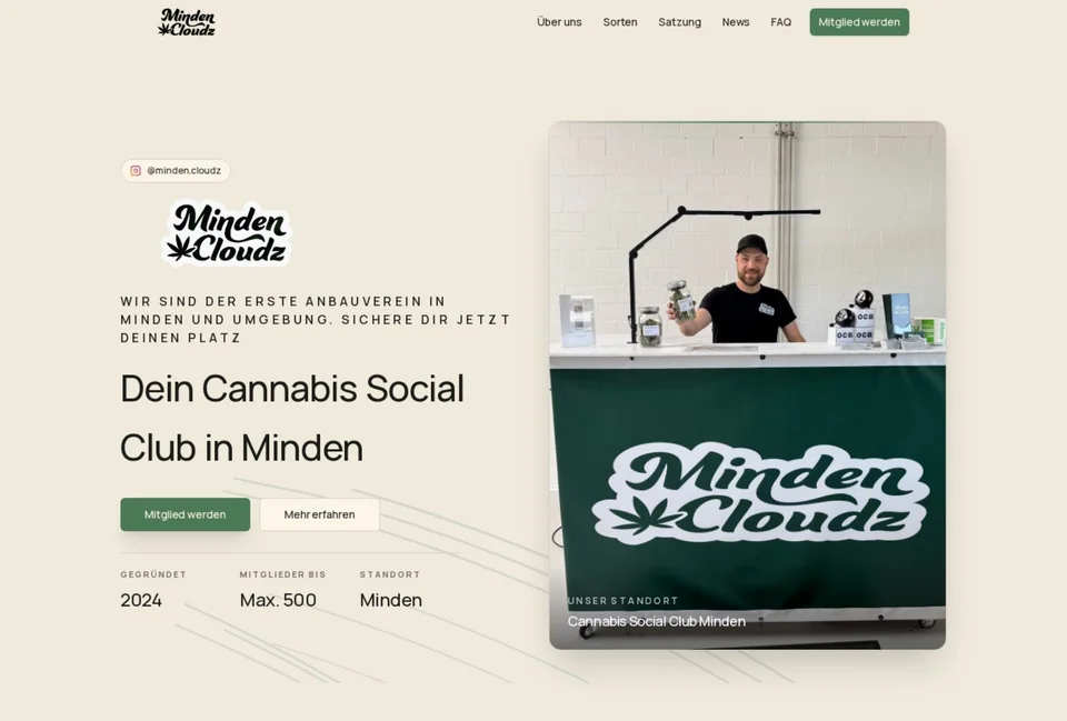 Website von minden-cloudz auf Desktop und Smartphone