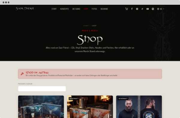Website von Saor Patrol
